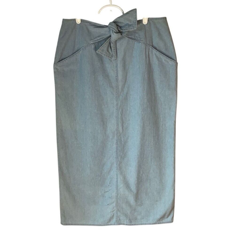 Deadstock Vintage ‘91 Izod Denim Tie Waist Maxi Skirt from Talbot’s! Size 14 jam
